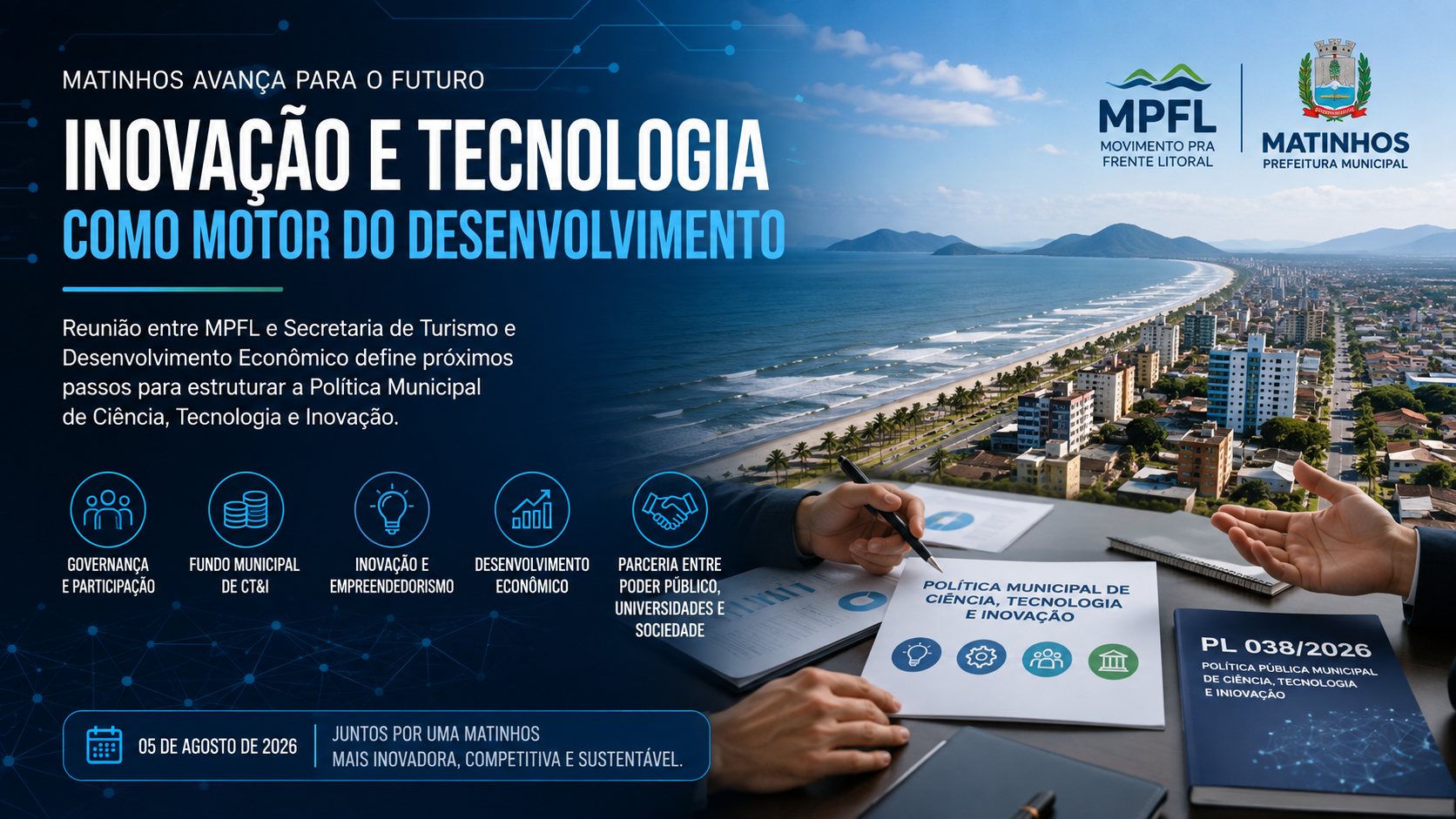 MPFL e Secretaria de Turismo avançam na estruturação do ecossistema de inovação de Matinhos