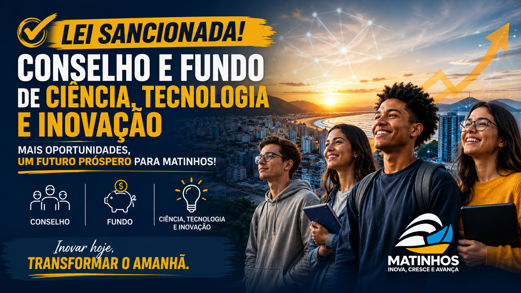 Matinhos avança na inovação com sanção de lei que cria Conselho e Fundo de Ciência e Tecnologia